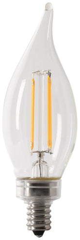 Feit Electric BPCFC40/950CA/FIL/4 LED Bulb, Decorative, 300 Lumens, 3.3 W, Flame Tip Lamp, 60 W Equivalent, Dimmable